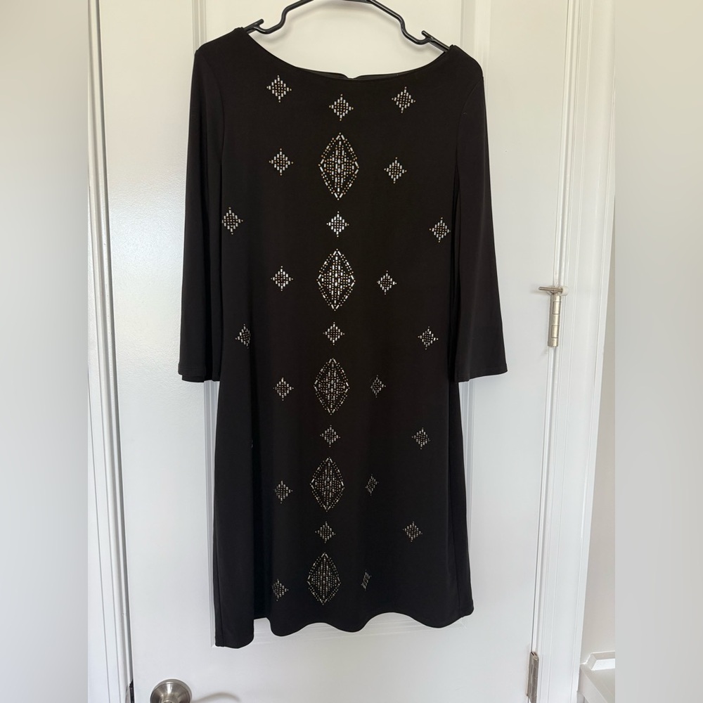 White House Black Market Black Dress – Silver Accents, Size M